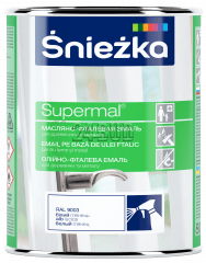 Емаль для дерева та металу Sniezka SUPERMAL® EMALIA OLEJNO FTALOWA, 0,8 л, Ral 9005 чорний глянець, глянсовий 406668600 фото