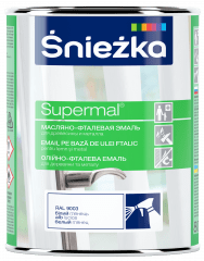 Эмаль для дерева и металла Sniezka SUPERMAL® EMALIA OLEJNO FTALOWA, 0,8 л, Ral 9005 черный глянец, глянцевый 40666 фото