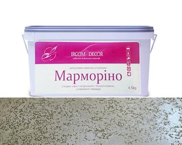 Штукатурка декоративная ИРКОМ Марморіно, 4,5 кг, белый 5492710622 фото