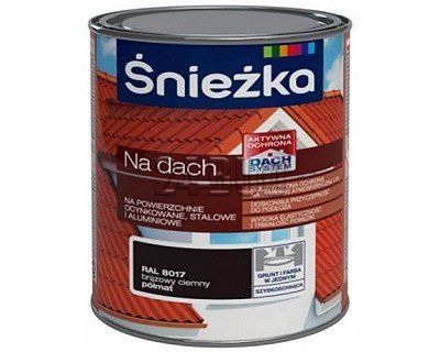 Фарба полівініл-акрилова для металевих дахів Sniezka NA DACH, 0,75 л, RAL8017 темно-коричневий, напівматовий 379168963 фото