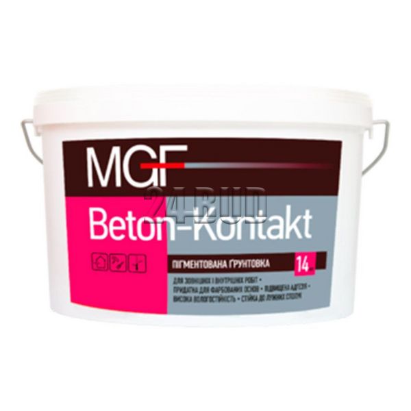 Грунтовка MGF Beton-Kontakt, 1,4 кг, розовый 170684805 фото