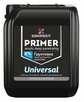 Грунтовка акрилова універсальна Kompozit Primer Universal, 1 л, безбарвний 173352079 фото