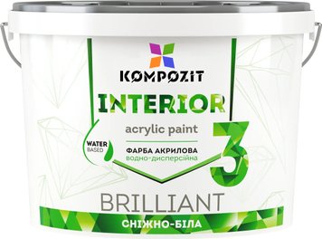 Фарба інтер'єрна Kompozit Interior 3, 1,4 кг, білий, матовий 5743324163 фото