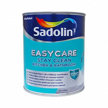 Краска акриловая для стен и потолка влагостойкая Sadolin EasyCare Kitchen&Bathroom, 1 л, белый 1910342215 фото