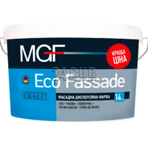 Фарба фасадна MGF Eco Fassade M690, 1,4 кг, білий, матовий 359294843 фото