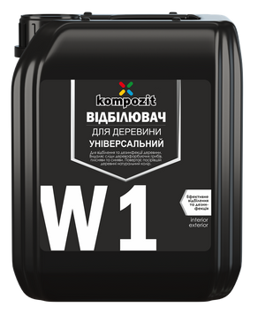 Отбеливатель для древесины Kompozit W1, 1 л, бесцветный, матовый 1129124249 фото