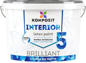 Фарба інтер'єрна Kompozit Interior 5, 1,4 кг, білий, матовий 7602224158 фото