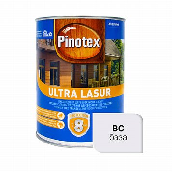 Лазур для захисту деревини Pinotex Ultra Lasur, 1 л, безбарвний, напівглянсовий 18074 фото