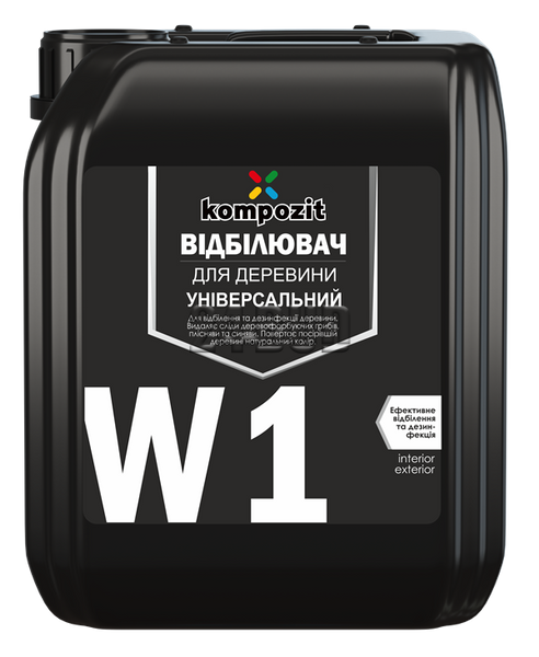 Отбеливатель для древесины Kompozit W1, 1 л, бесцветный, матовый 1129124249 фото