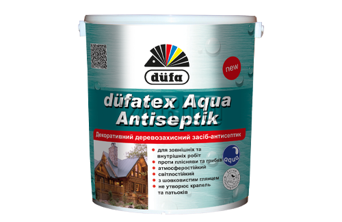 Просочення-антисептик декоративне Dufa Dufatex Aqua Antiseptik, 0,75 л, білий 5619533347 фото