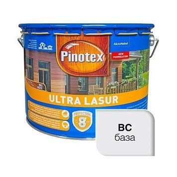Лазур для захисту деревини Pinotex Ultra Lasur, 3 л, безбарвний, напівглянсовий 4740182718619 фото