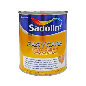 Фарба акрилова для стін та стелі вологостійка Sadolin EasyCare Wood&Metal, 0,7 л, білий 1910342223 фото