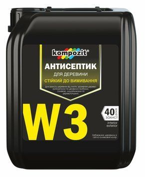 Антисептик, що важко вимивається Kompozit W3, 1 л, безбарвний 2675324255 фото