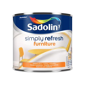Фарба 2-в-1 Sadolin Simply Refresh Furniture для меблів, 0,5 л, біла, матова, BW 5926347 фото