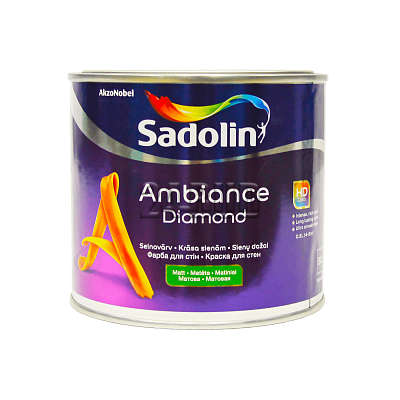 Краска моющаяся матовая Sadolin Ambiance Diamond, 0,5 л, белый 6139031575 фото