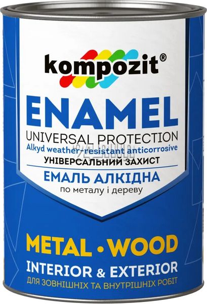 Емаль універсальна алкідна атмосферостійка Kompozit ПФ-115, 0,9 кг, бірюзовий, глянсовий 896872313 фото