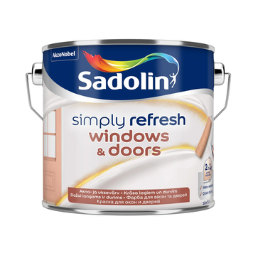 Фарба 2-в-1 Sadolin Simply Refresh Windows & Doors для вікон і дверей, 2,33 л, безбарвна, напівматова, BC 5926605 фото