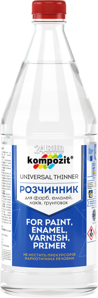 Розчинник для емалей, лаків, ґрунтовок Kompozit, 0,5 л, безбарвний 575902075 фото