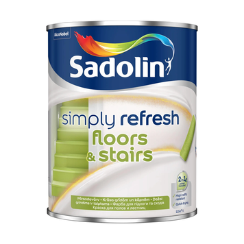 Фарба 2-в-1 Sadolin Simply Refresh Floors & Stairs для підлоги та сходів, 0,9 л, біла, напівматова, BW 5926596 фото