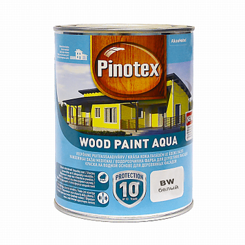 Краска на водной основе для деревянных фасадов Pinotex Wood Paint Aqua, 1 л, белый, матовый 36763 фото