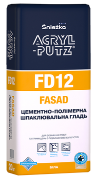 Шпаклівка цементно-полімерна Sniezka ACRYL-PUTZ® FD12 FASAD, 20 кг, білий 619258179 фото