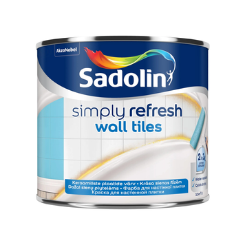 Фарба 2-в-1 Sadolin Simply Refresh Wall Tiles для керамічної плитки, 0,5 л, біла, напівматова, BW 5926349 фото