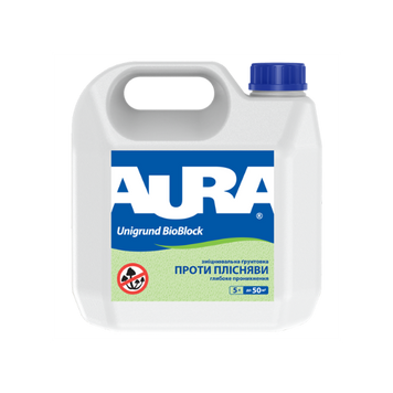 Грунтовка антиплеснева, що зміцнює Aura Unigrund Bioprotekt, 1 л, білий 41800 фото