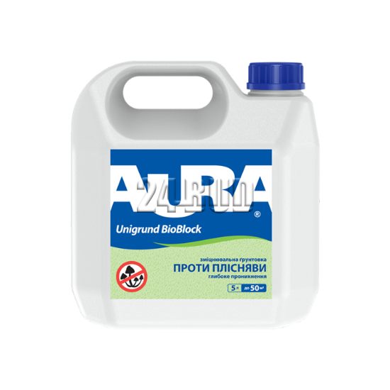 Грунтовка антиплеснева, що зміцнює Aura Unigrund Bioprotekt, 1 л, білий 41800 фото