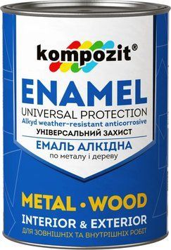 Эмаль универсальная алкидная атмосферостойкая Kompozit ПФ-115, 0,9 кг, оранжевый, глянцевый 896872285 фото