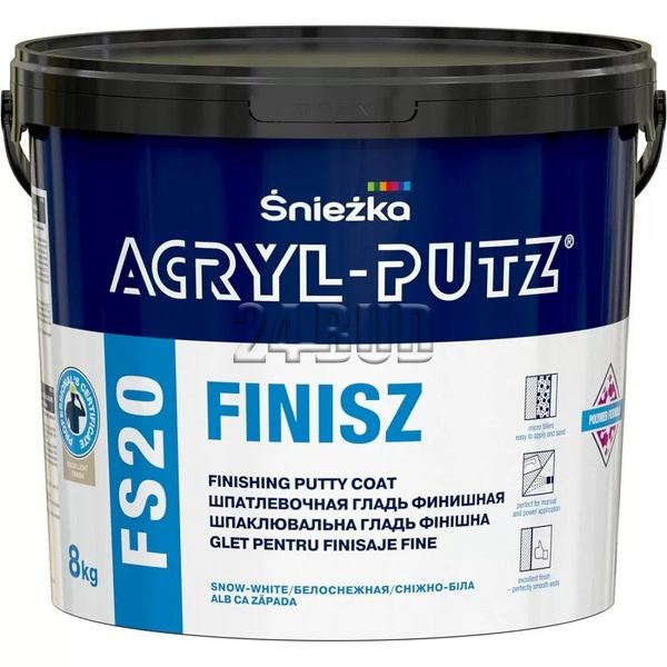 Шпаклівка фінішна Sniezka ACRYL-PUTZ® FS20 FINISZ, 0,5 кг, сніжно-білий 123318181 фото