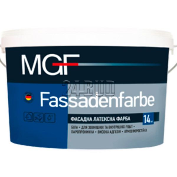 Фарба фасадна MGF Fassadenfarbe M90, 1,4 кг, білий, матовий 778674849 фото