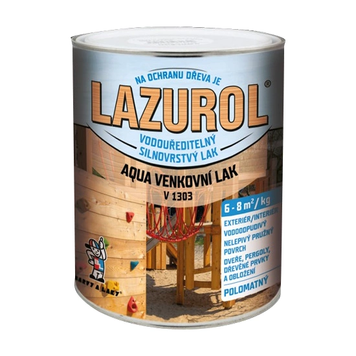 Наружный толстослойный лак для дерева LAZUROL Aqua V1303, 0,6 л, полуматовый 8591235088199 фото