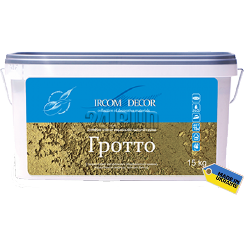 Штукатурка декоративно-захисна ІРКОМ Гротто (Муро Гранді), 4,5 кг, білий, матовий 42973 фото