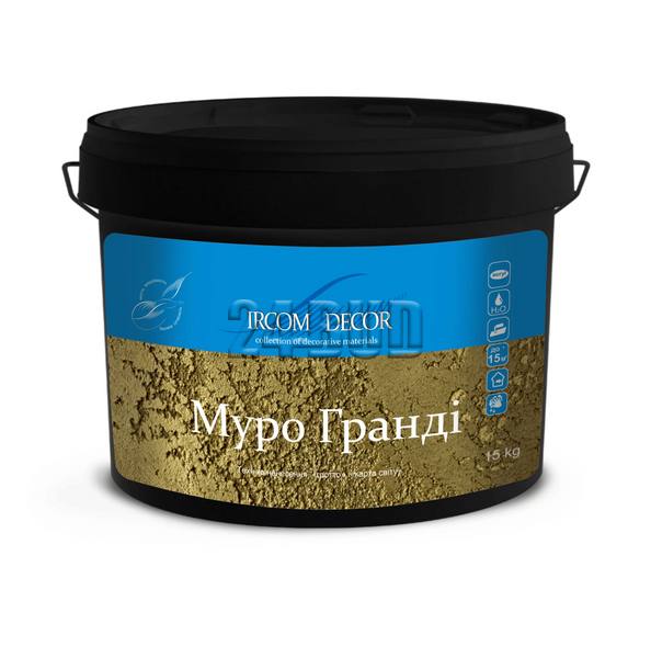 Штукатурка декоративно-захисна ІРКОМ Гротто (Муро Гранді), 4,5 кг, білий, матовий 42973 фото