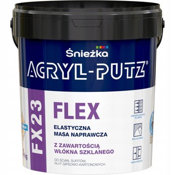 Шпаклювальна маса для ремонту зі змістом скловолокна Sniezka ACRYL-PUTZ® FX23 FLEX, 0,5 кг, прозорий 361398193 фото