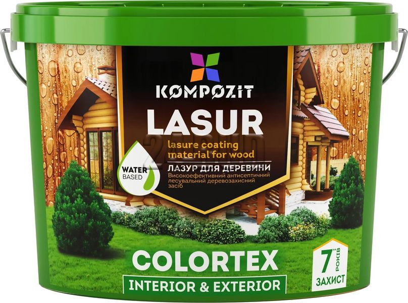 Лазур для деревини Kompozit Lasur Colortex, 0,9 л, безкольоровий 220954878 фото