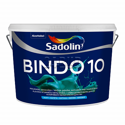 Краска моющаяся белая матовая для стен и потолков Sadolin Bindo 10, 2,5 л, белый 1716140637 фото