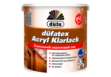 Лак панельний акриловий Dufa Dufatex Acryl Klarlack, 0,75 л, глянсовий 38992 фото