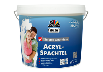 Шпаклевка готовая к применению белоснежная финишная Dufa Acryl-Spachtel, 1,5 кг, белый 712005214 фото