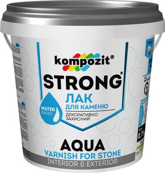 Лак для каменю Kompozit Strong Aqua, 0,75 л, безбарвний, глянсовий 380662069 фото