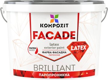 Краска фасадная Kompozit Facade Latex, 1,4 кг, белый, матовый, A 5753024180 фото