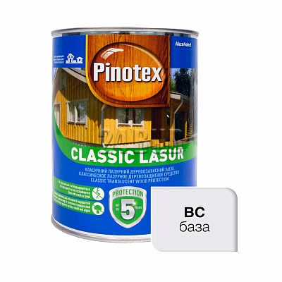 Лазурь для древесины Pinotex Classic Lasur, 1 л, бесцветный, матовый 47020 фото